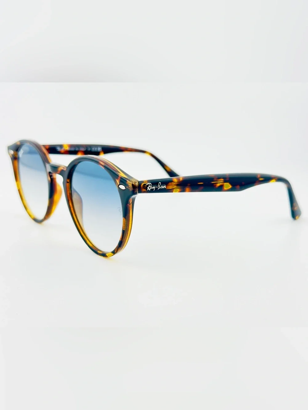 Ray-Ban Sunglasses RB2180 Polished Light Havana Frame with Gradient Blue Lenses